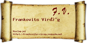 Frankovits Virág névjegykártya